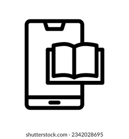 gráfico vectorial de ilustración de icono de línea de ebook. Ilustración de elemento simple gráfico vectorial, adecuado para aplicaciones, sitios web y presentaciones aisladas en fondo blanco