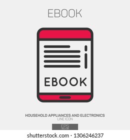 Ebook line icon two colors