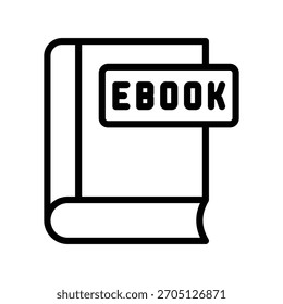 Ícone de linha Ebook, vetor, pixel perfect, arquivo ilustrador 