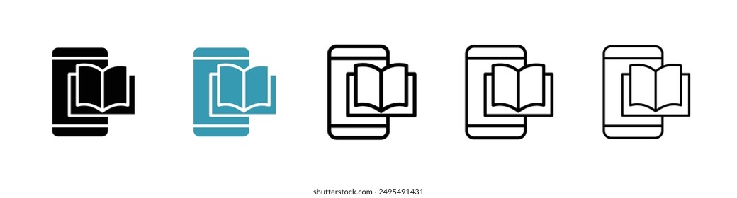 Ebook line icon vector set.