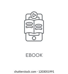 Ebook linear icon. Ebook concept stroke symbol design. Thin graphic elements vector illustration, outline pattern on a white background, eps 10.