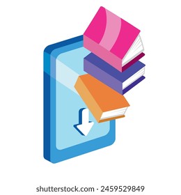 ebook literature digital isolated design