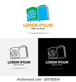 e-book logo design by using contour line 