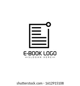 E-Book Logo Design, Electronic, and Digital Book Vector Template
