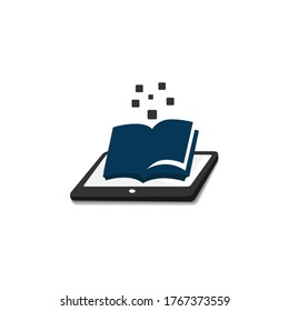 Ebook Logo Design Vector Electronic Library Icon. Digital learning book logo platform design logo vector