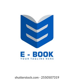 Logotipo do E-book. Logo do livro digital. Logotipo E B