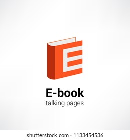 E-book. Logo. Vector illustration.