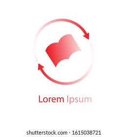 e-book logo vector illustration. e-learning logo icon.