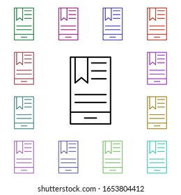 Ebook multi color style icon. Simple thin line, outline vector of internet things icons for ui and ux, website or mobile application