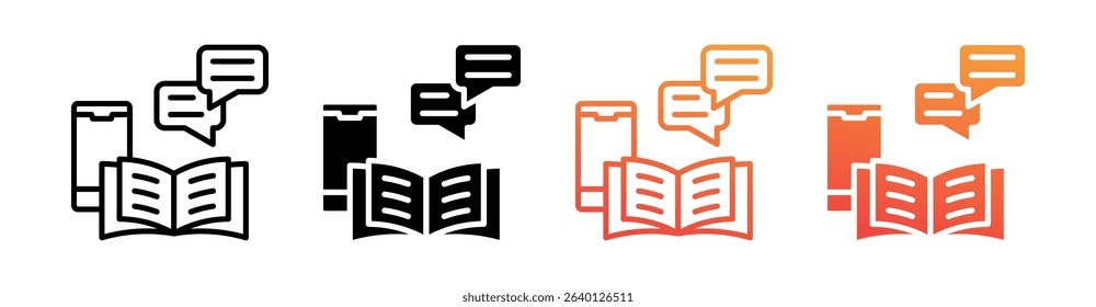Ebook Multi Style Icon Set Vector