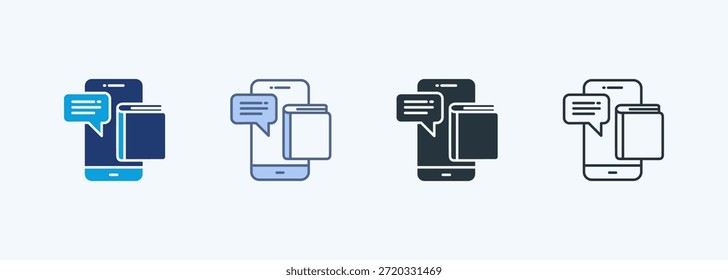 Coleção de Ícones de Vários Estilos do E-Book