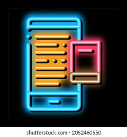 eBook neon light sign vector. Glowing bright icon eBook sign. transparent symbol illustration