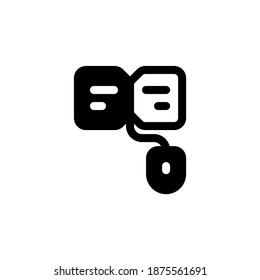 E-Book Online Reading Book Glyph Icon, Logo, and illustration Vector