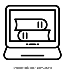 Ebook online stack icon. Outline ebook online stack vector icon for web design isolated on white background