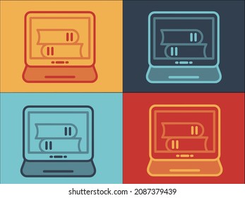 Ebook Online Stack Logo Template, Simple Flat Icon of online,ebook,library