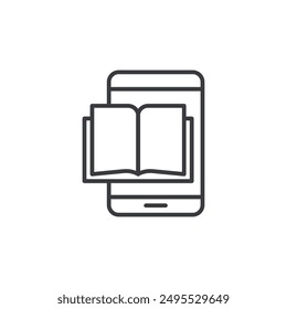Ebook outlined icon isolated on white background