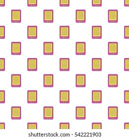 E-book pattern. Cartoon illustration of e-book vector pattern for web