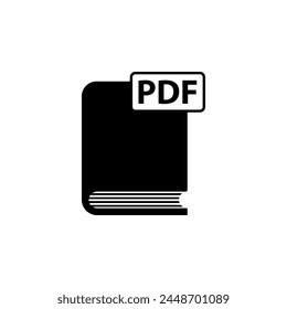 Ebook. PDF Book flat vector icon. Simple solid symbol isolated on white background