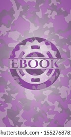 ebook pink on camouflage pattern. Vector Illustration. Detailed.