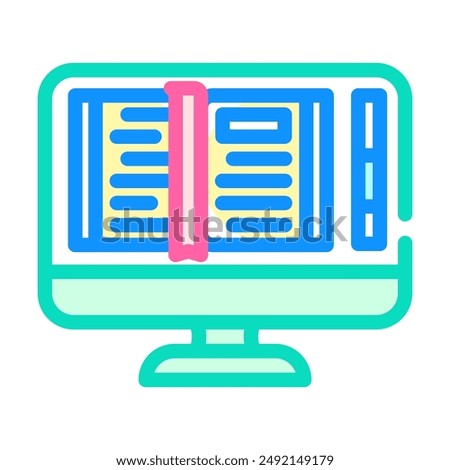 ebook publishing color icon vector. ebook publishing sign. isolated symbol illustration
