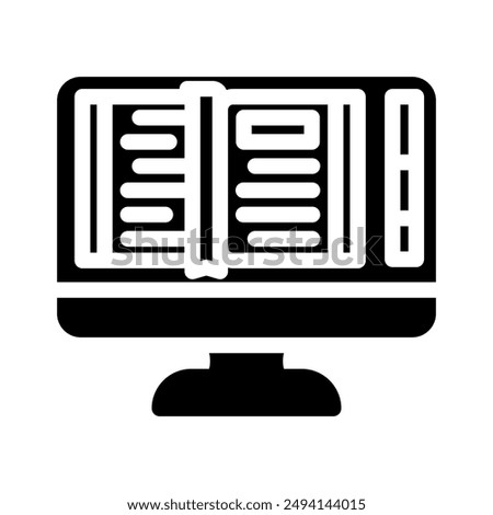ebook publishing glyph icon vector. ebook publishing sign. isolated symbol illustration