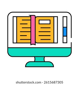 ebook publishing line icon vector. ebook publishing sign. isolated symbol illustration