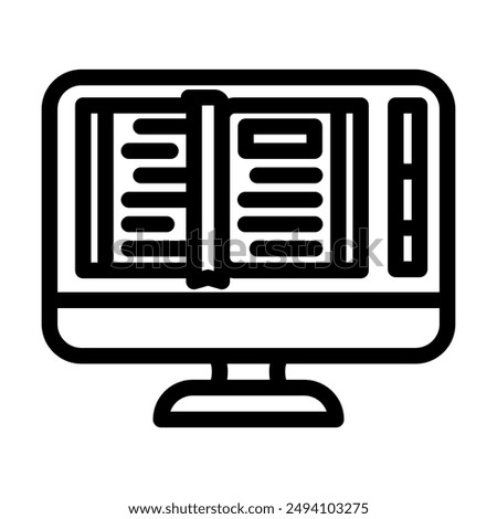 ebook publishing line icon vector. ebook publishing sign. isolated contour symbol black illustration