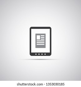 E-Book Reader Concept, Vector Icon Design