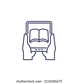 ebook reader device line icon