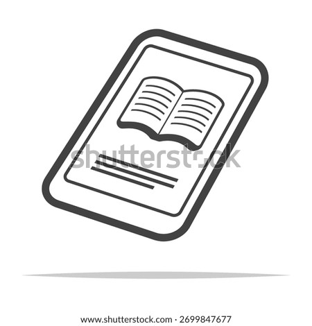 Ebook reader device outline icon transparent vector isolated