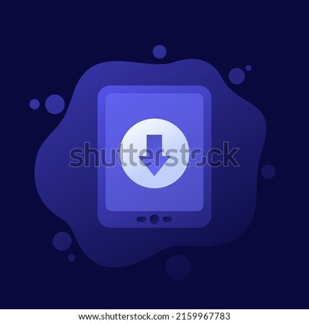 ebook reader, download a book to device, vector icon