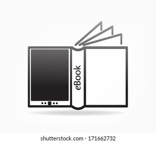 E-book reader, e-reader, book  vector icons