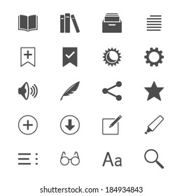 E-book reader flat icons