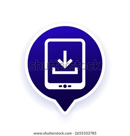 ebook reader icon, download book vector design