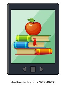 E-book reader icon. Electronic book. E-reader