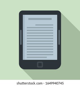 Ebook reader icon. Flat illustration of ebook reader vector icon for web design