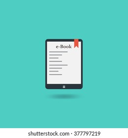 e-book reader icon in flat style. trendy modern vector illustration