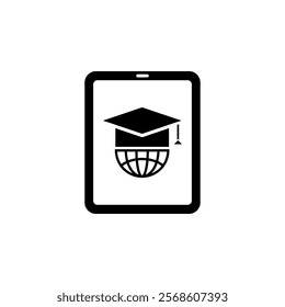 E-Book Reader, Learning, Education Solid Flat Vector Icon Isolated on White Background.