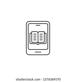 ebook reader - minimal line web icon. simple vector illustration. concept for infographic, website or app.