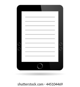 Ebook reader modern design elements vector illustration