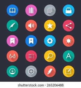 E-book reader simple color icons