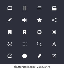 E-book reader simple icons