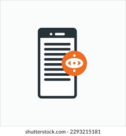  ebook reading icon, isolated dark and orange icon in light background, perfect for website, blog, logo, graphic design, social media, UI, mobile app