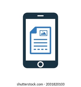 EBook, lectura, móvil, icono de lectura. Gráficos vectoriales editables.