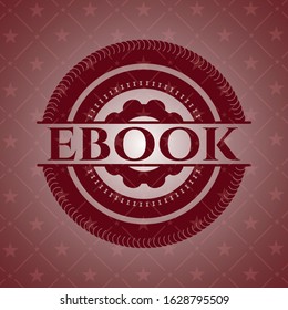 ebook red icon or emblem. Vector Illustration. Detailed.
