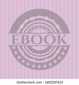 ebook retro style pink emblem. Vector Illustration. Detailed.