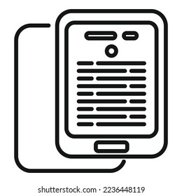 Ebook screen icon outline vector. Internet mobile. Digital education