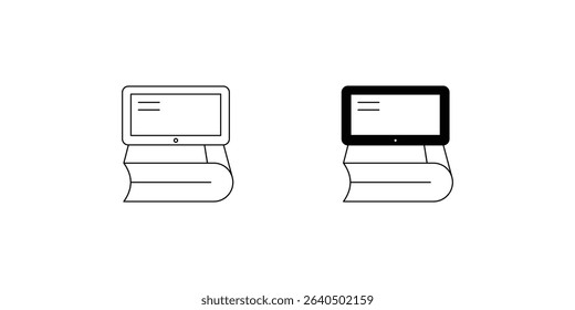 Ebook set icon with white background vector stock illustration