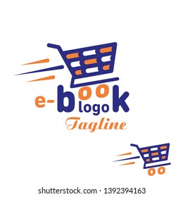 e-book shopping logo design template