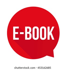 E-Book sign icon red vector